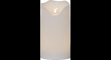Star Trading kaars Flamme Grand, zuilkaars, wit, LED, timer, warm wit, voor buiten, 30 cm