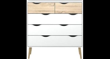Giga Living Ladekast Oslo - Wit/Naturel - 100x100x50cm