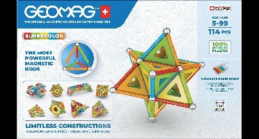 Geomag Super Color Recycled - Magnetisch Constructiespeelgoed met Panelen - 114-delig - Vanaf 5 jaar