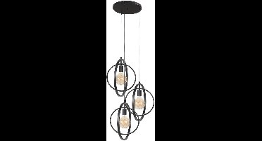 Giga Meubel Hanglamp Turn Around - Zwart - 3-Lichts - 40x40x150cm