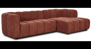 Hoekbank Fay Chenille Burgundy Rechts - Giga Meubel
