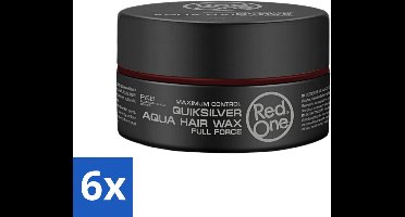Red One - Haarwax - Quicksilver - Aqua Hair Wax - Voor Sterke Hold & Glans - 150 ml - Voordeelverpakking - 6 stuks