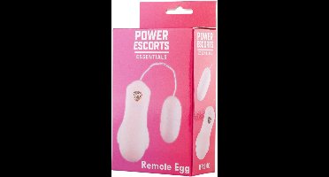 Power Escorts Vibrerend Ei met Afstandsbediening – Bedrade Controller – Zachtroze