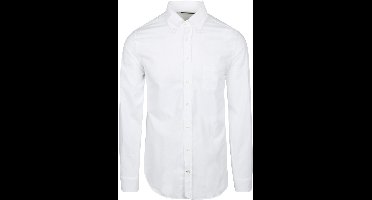 Steppin' Out Overhemd Twill Borstzak Wit - Maat L - Heren - Casual Shirt