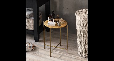 Skye Decor, Salontafel, Shb-004-A, Hout, Goud & Naturel, 46 x 46 x 56 cm