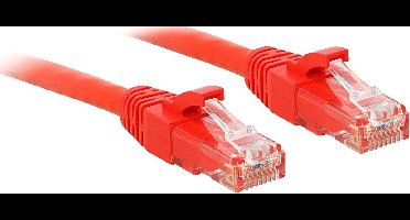 LINDY 48037 RJ45 Netwerkkabel, patchkabel CAT 6 U/UTP 10.00 m Rood 1 stuk(s)