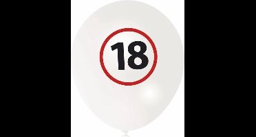 Free And Easy Ballonnenset 18 Jaar 20 Cm Latex Wit 6-delig
