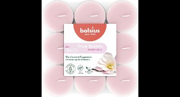 108 stuks Bolsius magnolia geurtheelichtjes (6 uur) clear cups True Scents