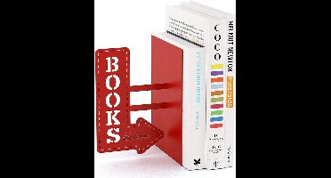Balvi boekensteun Bookshop Rood Metaal