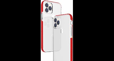 Hoesje Geschikt voor iPhone 11 Pro Max Anti Shock Hoesje - Rood & Transparant