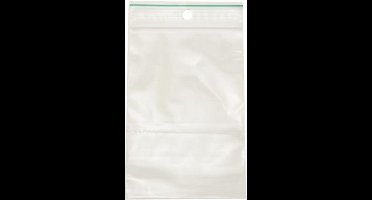 Gripzakjes plastic 4x6cm 100 stuks met ophangoog - 60 Micron - sealbags - ziplock