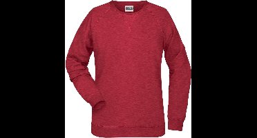 James and Nicholson Dames/dames Raglan Sweatshirt met lange mouwen (Karmijnrood Melange)