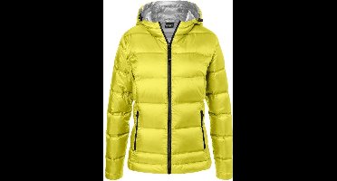 James and Nicholson Dames/dames Hooded Down Jacket (Geel/zilver)