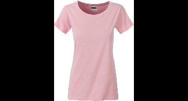 James and Nicholson Dames/dames Basic Organic Katoenen T-Shirt (Zacht Roze)