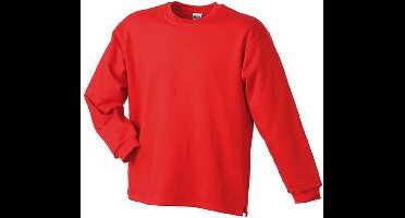 James and Nicholson Unisex Open Hem Sweatshirt (Rood)