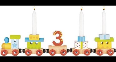 Goki Kaarsenhouder Trein Junior 35 Cm Hout/wax 11-delig