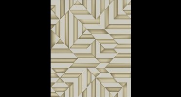 Galactik ruit/streep beige/goud L858-08