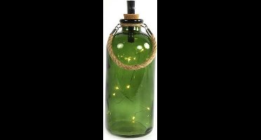 Non-branded Lampenfles Collin 8 Leds 11 X 25 Cm Glas Groen