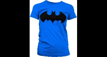 Batman Inked Logo Girly T-shirt voor dames, blauw