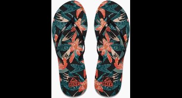 Reef Dames Bliss-Full Slippers Black Hibiscus Maat US7 EU37.5