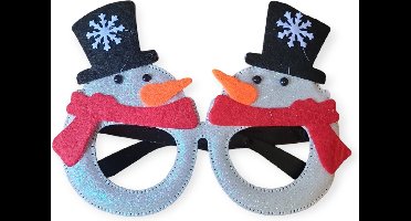 Kerstbril met sneeuwpoppen