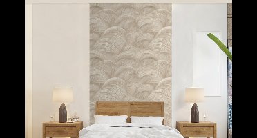 Behang - Fotobehang Bogen - Patroon - Beige - Breedte 120 cm x hoogte 240 cm