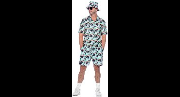 Festival Outfit Heren Hawaii Palmbomen - Maat S