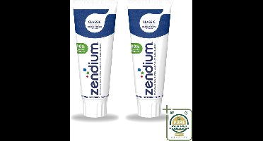 2 x Zendium - Classic - Tandpasta - Natuurlijke Enzymen - 75 ml - Wasstrips - Tandpasta - Natuurlijke Enzymen - Gezond Tandvlees - Frisse Adem - Fluoride