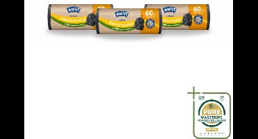 3 x Swirl – Vuilniszakken – 60 L – Trekband – 10 zakken - Wasstrips - Vuilniszak 60 L - Pedaalemmerzak Trekband - Scheurvast Vuilniszak - Lekvrij Vuilniszak - Vuilniszak Met Trekband