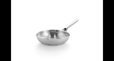 BK Sparkling Uncoated Koekenpan 20cm - Zonder antikleeflaag - Koekenpan inductie - RVS Koekenpan - Ovenbestendig tot 230°C – RVS handgreep – Zilver