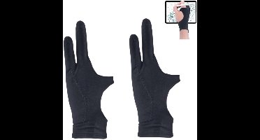Antifouling Tekenhandschoenen voor Grafische Tablets, 2 Stuks