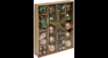 Complete set van kerstballen en versieringen, 60 stuks