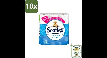10 x Page Scottex – Toiletpapier – Complete Clean 2-laags – 9 rollen - Wasstrips - Toiletpapier - Schone Reiniging - 3D Wave™ - Extra Zacht - 2-laags