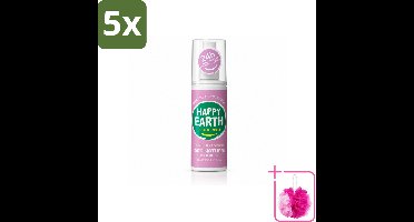 5 x Happy Earth – Deodorant Spray – 100% Natuurlijk Lavender Ylang – 100 ml - Bulkverpakking - Deodorant spray - Douchemop - Natuurlijke deodorant