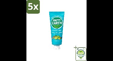 5 x Happy Earth – Deodorant Cream – 100% Natuurlijk Cedar Lime – 40 ml - Grootverpakking - Vaatwasstrips - Natuurlijke Deodorant - Deodorant Crème - Frisse Geur - Cederhout - Limoen