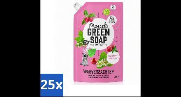25 x Marcel’s Green Soap – Wasverzachter – Patchouli & Cranberry - Navulling – 750 ml - Voordeelverpakking - 25 stuks