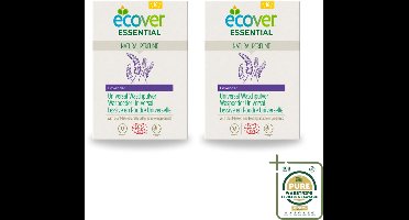 2 x Ecover - Waspoeder Essential - Universal - 1,2 kg - Wasstrips - Waspoeder - Witte Was - Plantaardig Waspoeder - Biologisch Afbreekbaar - Milieuvriendelijk Waspoeder