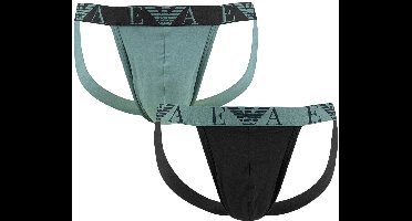 Emporio Armani heren 2P jockstraps zwart & groen