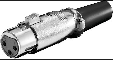 Goobay Microfoonkoppeling, 3 Pin, Zilverkleurige metalen behuizing, zilveren