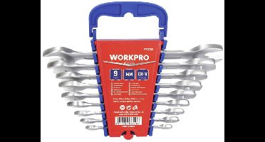 WorkPro WP202505 Dubbele steeksleutelset 9-delig Sleutelbreedte (metrisch) 6 - 23 mm