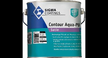 Sigma Contour Aqua Satin / Sigma Watergedragen Houtlak Zijdeglans - 2.5L - RAL 7021 | Zwartgrijs