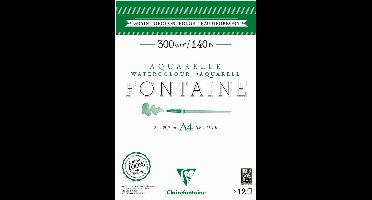 Clairefontaine aquarelpapierblok A4 ruw 300g/m 12 vellen