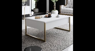 Skye Decor, Salontafel, Luxe - White, Gold, Gemelamineerde spaanplaat, Wit & Goud, 90 x 60 x 40 cm