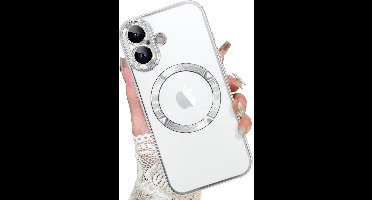 Magsafe Hoesje Geschikt voor iPhone 17 hoesje Transparant / Zliver - Lens beschermer – backcover