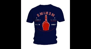 Eminem - Detroit Finger Heren T-shirt - XL - Blauw