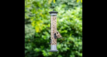 CJ Wildlife Voedersilo voor Tuinvogels - Apollo - 5 Openingen - Vogelvoedersilo voor Kleine Vogels - Hangend Vogelvoederhuisje - Vogelvoer Silo - Grafietgrijs
