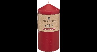 Rode ronde kaars - kaars - diameter 6,8 x hoogte 14 cm - 2 stuks