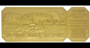 FaNaTtik Jaws Replica 1/1 50th Anniversary Regatta Ticket 24k Gold Plated Replica: 1/1