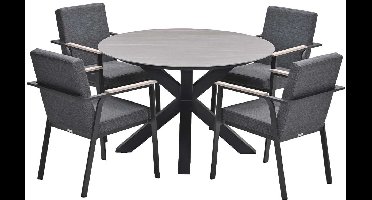 Garden Impressions Angela tuinset 5-delig - Duuk tuintafel Ø120 cm
