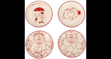 Disney Home Mickey & Minnie Ontbijt Borden Set Valentine (super leuk voor de fans) MINI BORDJES 11cm